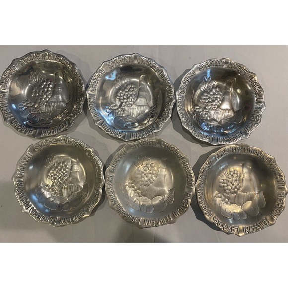 Holland Boone Pewter Aluminum 6 Medium Size pcs 1 Large pc - Picture 3 of 11